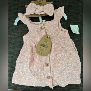 Rabbit & Bear Pink Floral Baby Dress Set